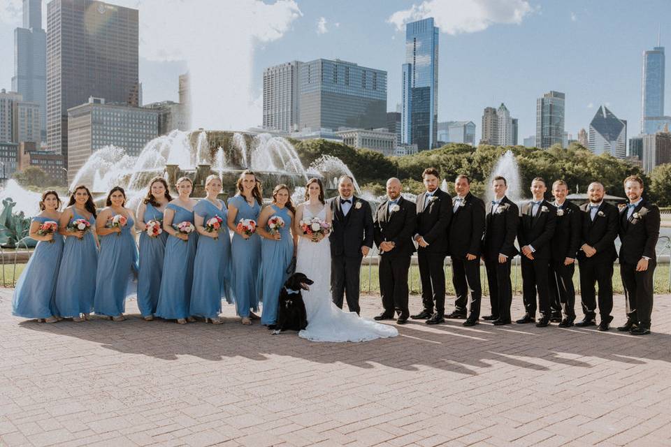 Wedding Party Outside
