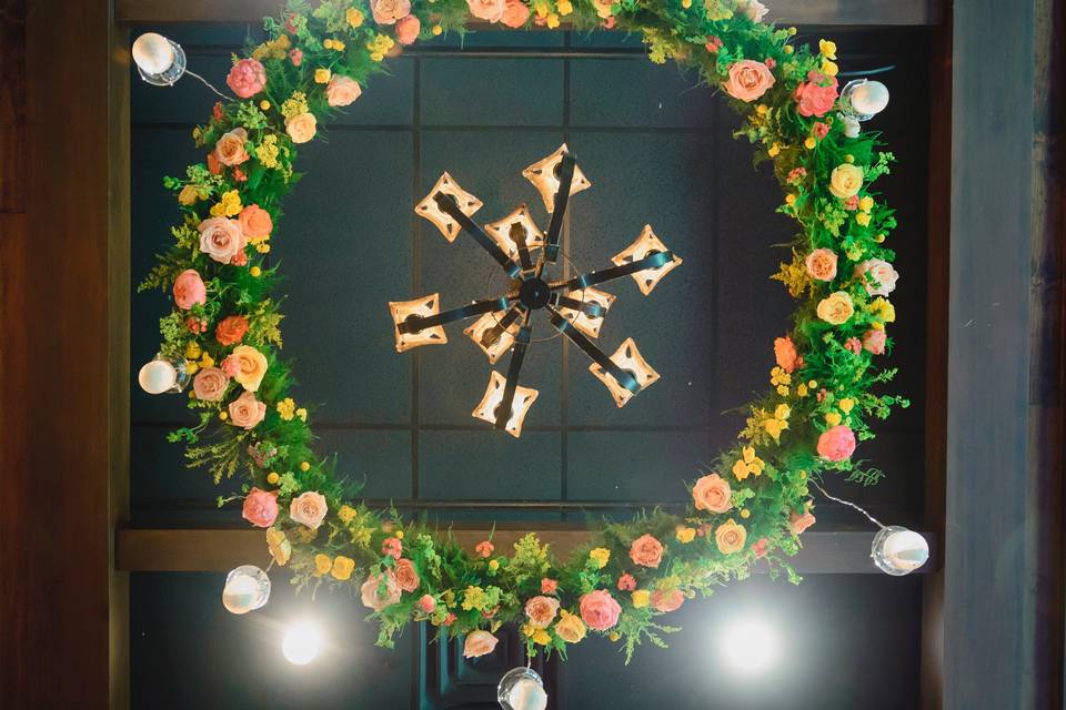 Round floral chandelier