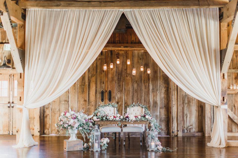 Sheer wedding setup