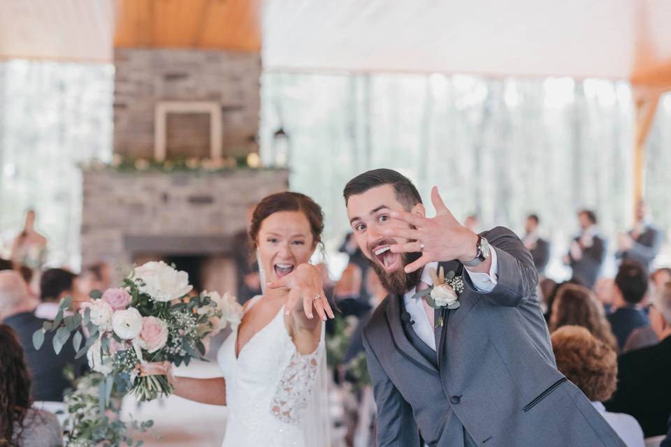 Just Married in the Pavilion