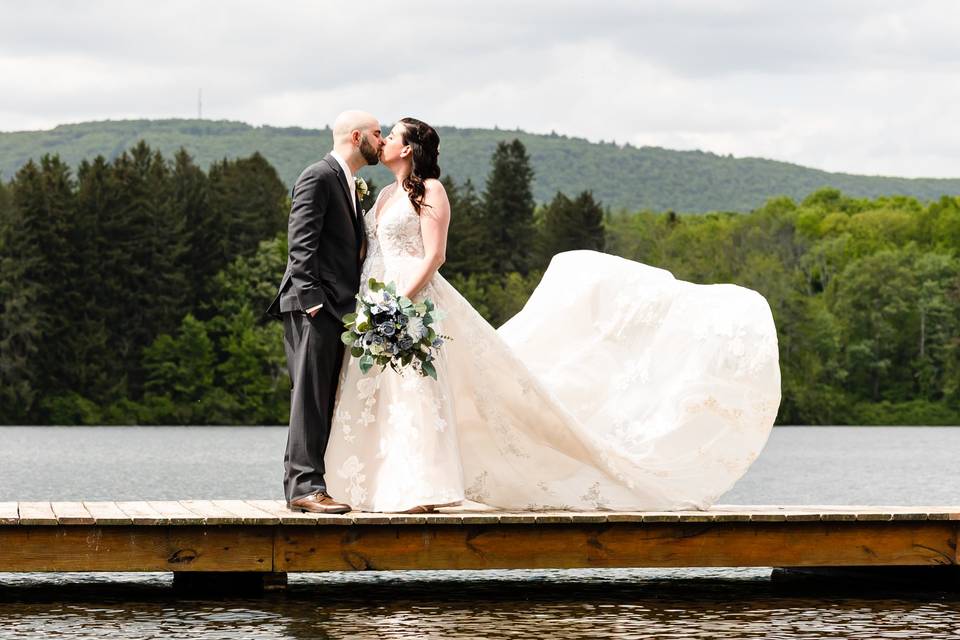 Wedding Couple on Dock
