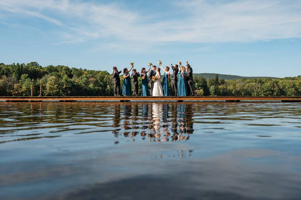 Bridesmaids on Dock