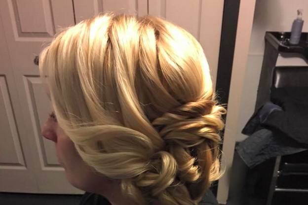 Side details of updo