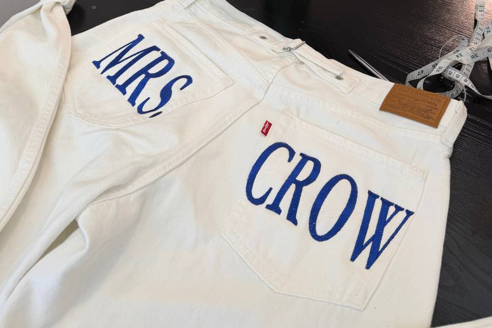 Custom bride jeans