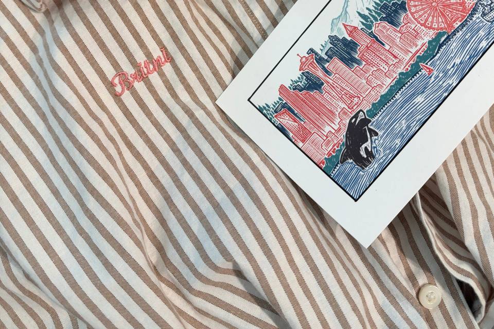 Custom bridal party buttondown