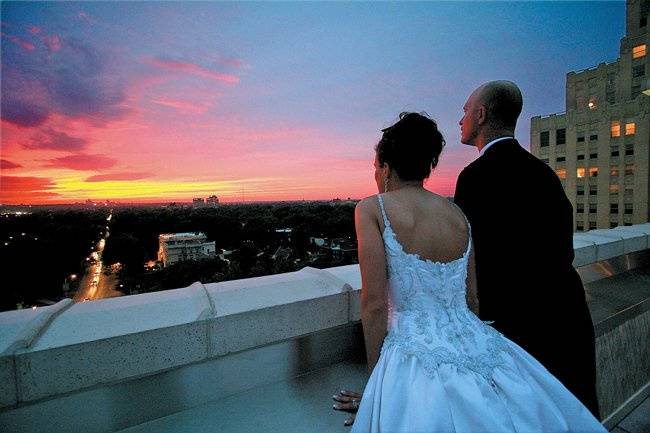 A couple watching the sunset