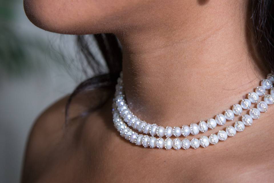Double string of freshwater pearls