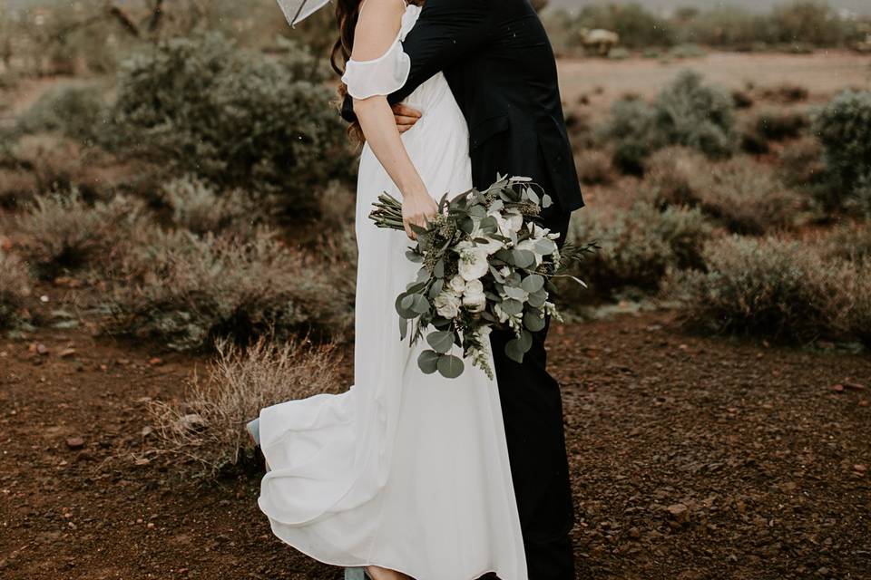 Desert Wedding in the Rain