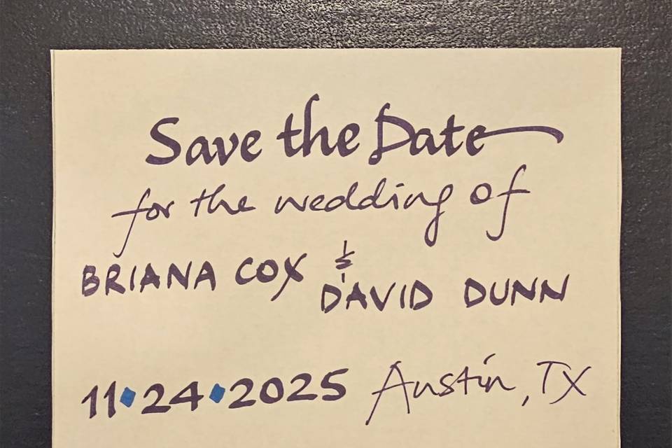 Save the Date - JN Calligraphy