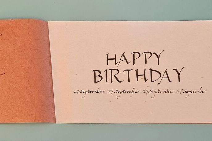Happy Birthday -JN Calligraphy