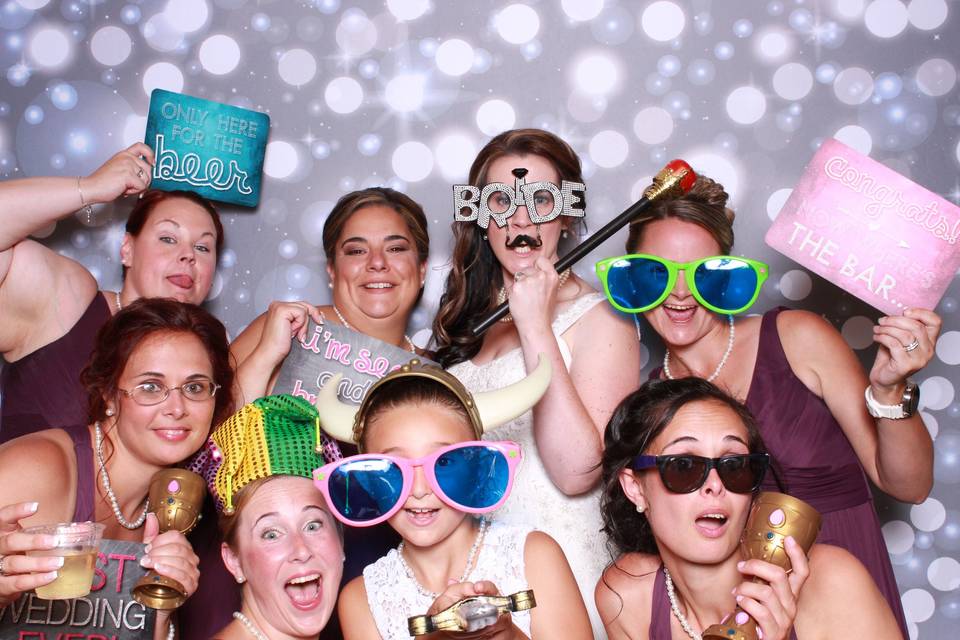 Photo booth bridesmaids shot