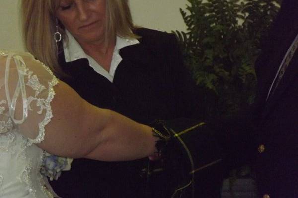 Handfasting with a Scottish Scarf