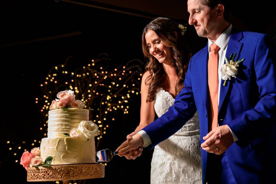 Two brides with clear umbrella