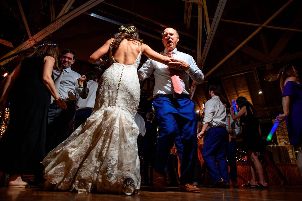 Bride dancing with dad