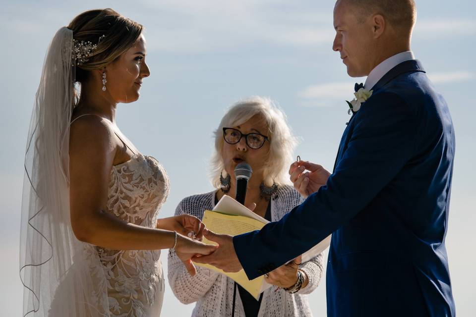 Groom with wedding ring