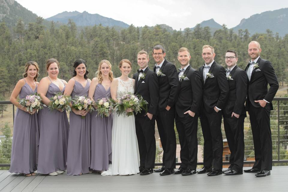 Bride and bridesmaids