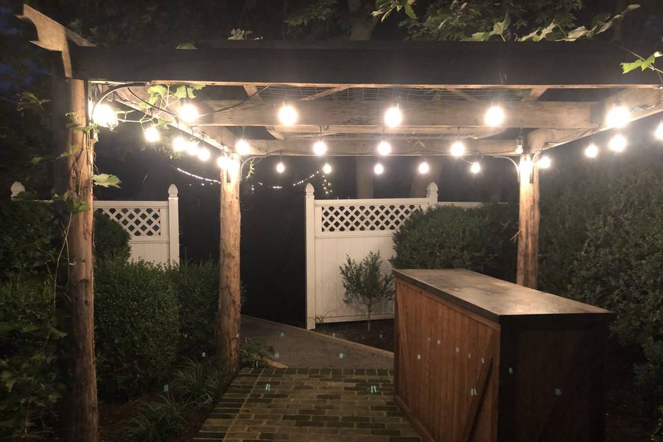 Pergola/bar to Pam's Meadoww