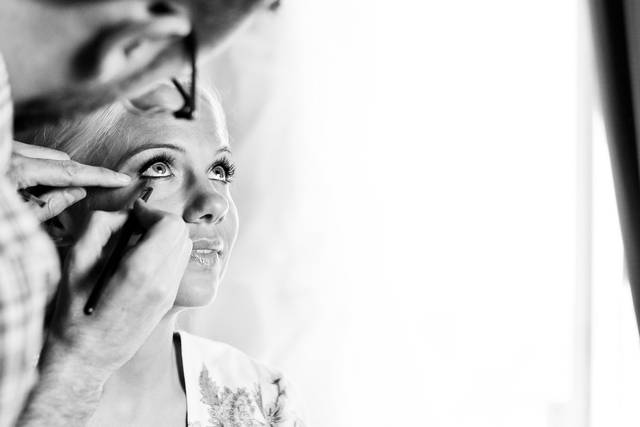 The bride preparing