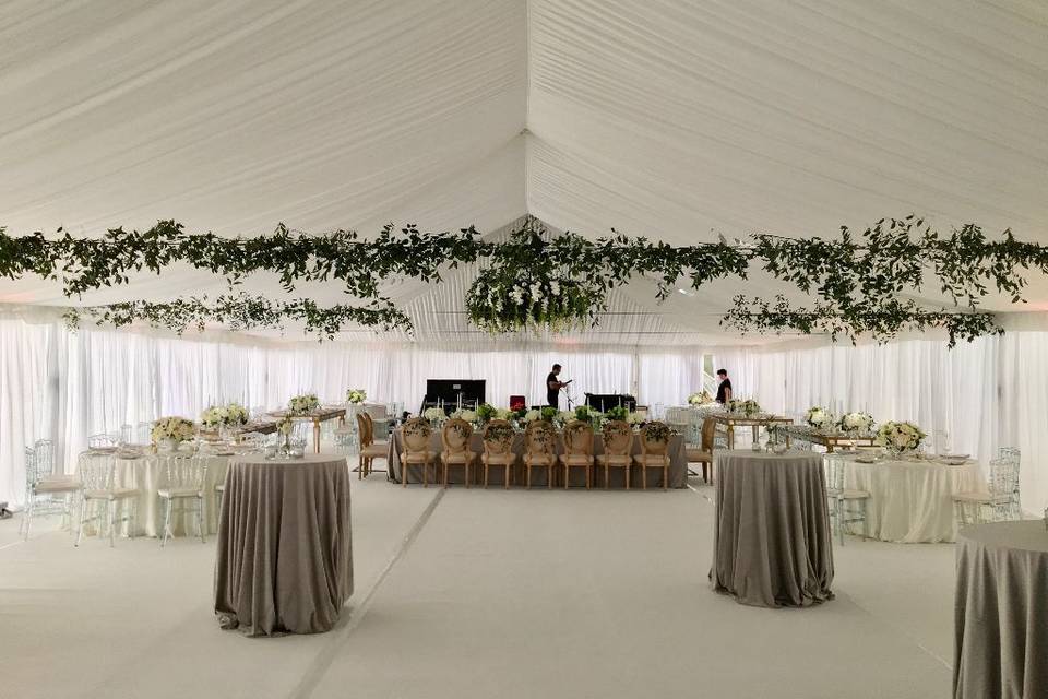 WHITE LINER & WALL DRAPES