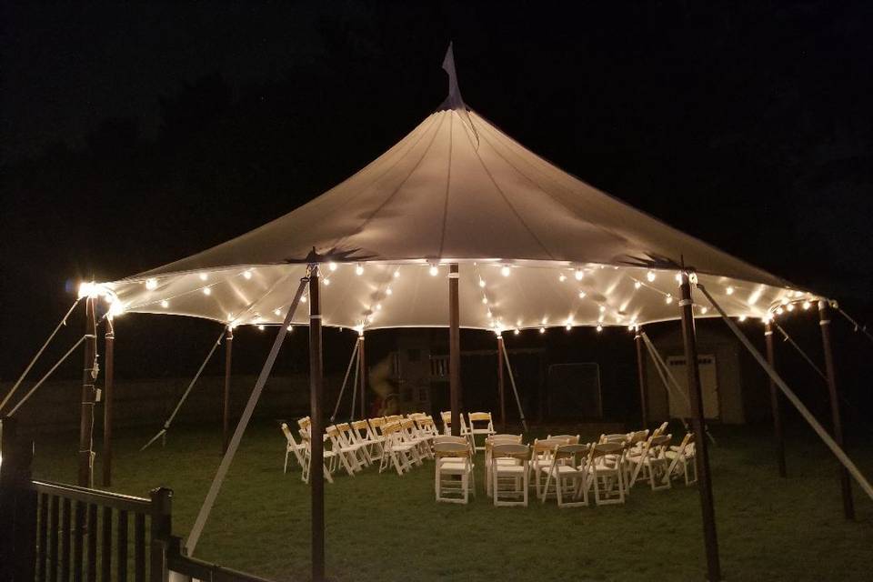 WHITE FRAME TENT FOR BREWERY