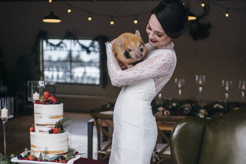 Bride with pet