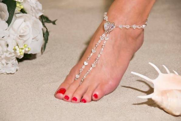Barefoot sandals foot Jewellery beach wedding online shop Cape