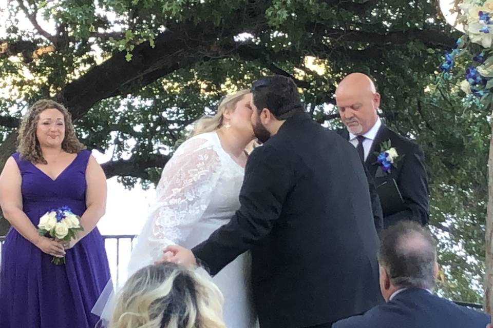 Backyard wedding by the lake