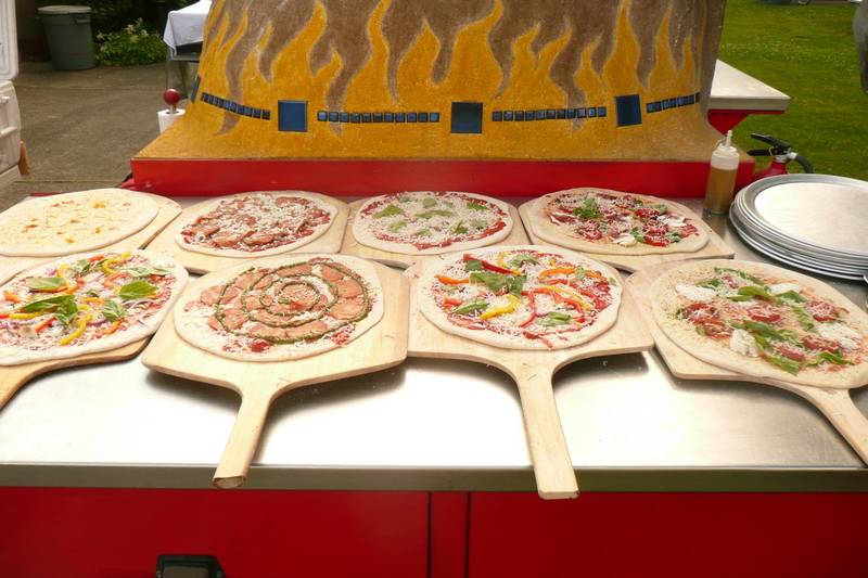 Pizzas ready to go