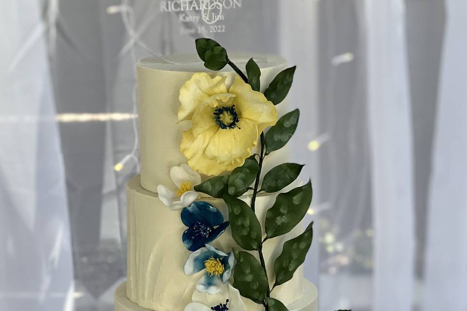 Narrow 4 Tier Wedding Cake