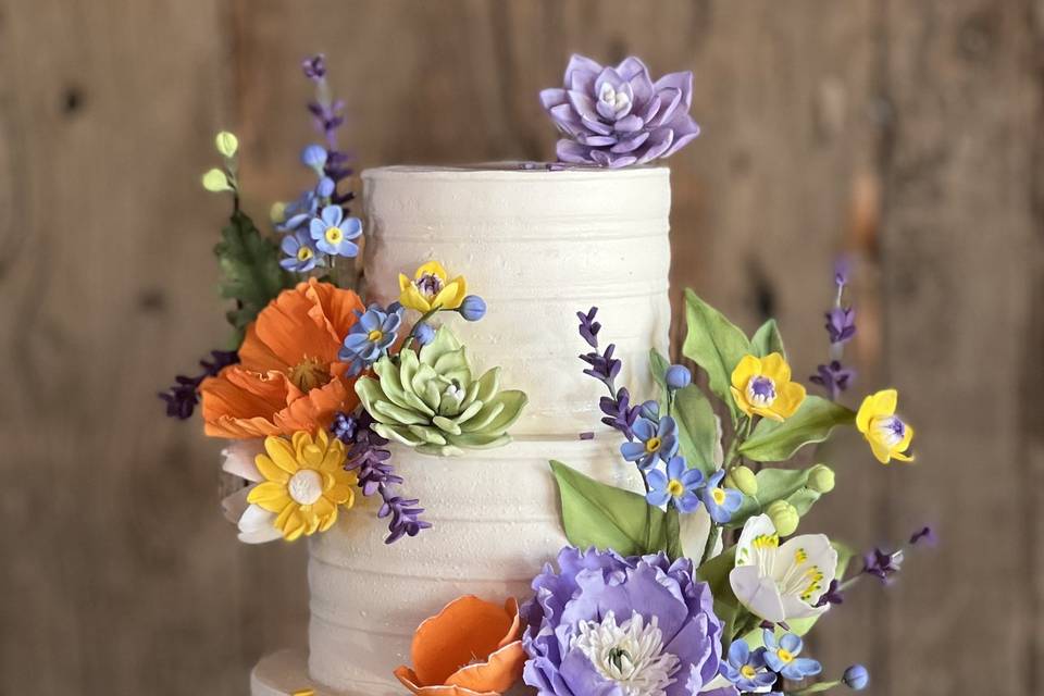 Wild Flower Wedding Cake,