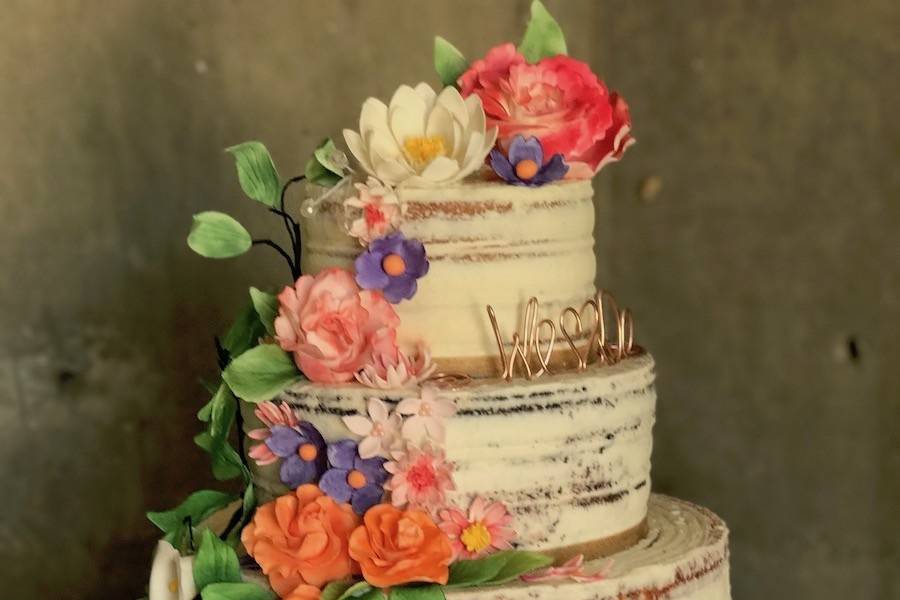 3-tier buttercream wedding cake