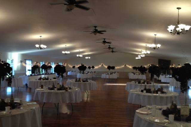 Cabernet Hall.  The space to accommodate 200 guests with dance area, wine bar and buffet lines.