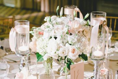 Table setup with centerpiece