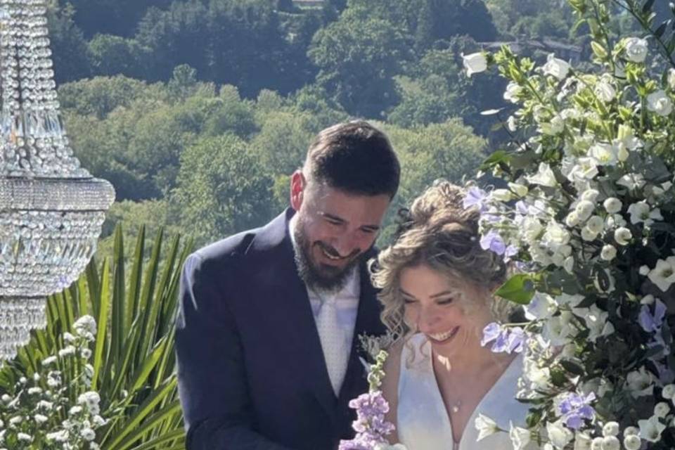 Happy bride in our loon