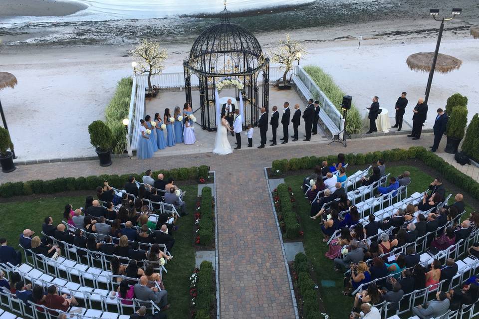 Aerial view of the ceremony