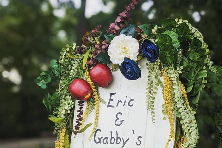 Ceremony site sign