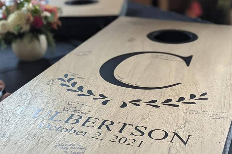 Guest book corn hole