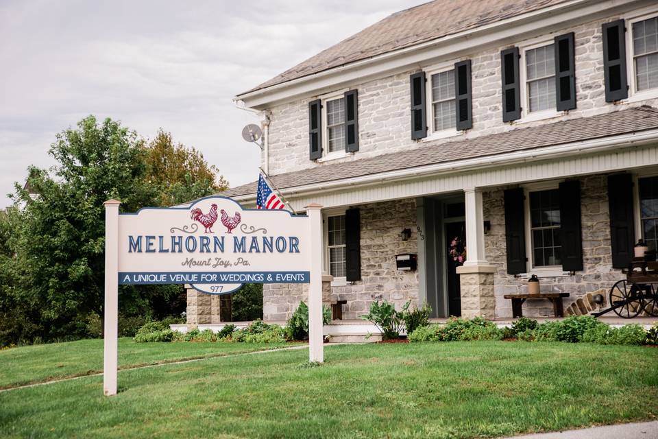 Front of stone farm house