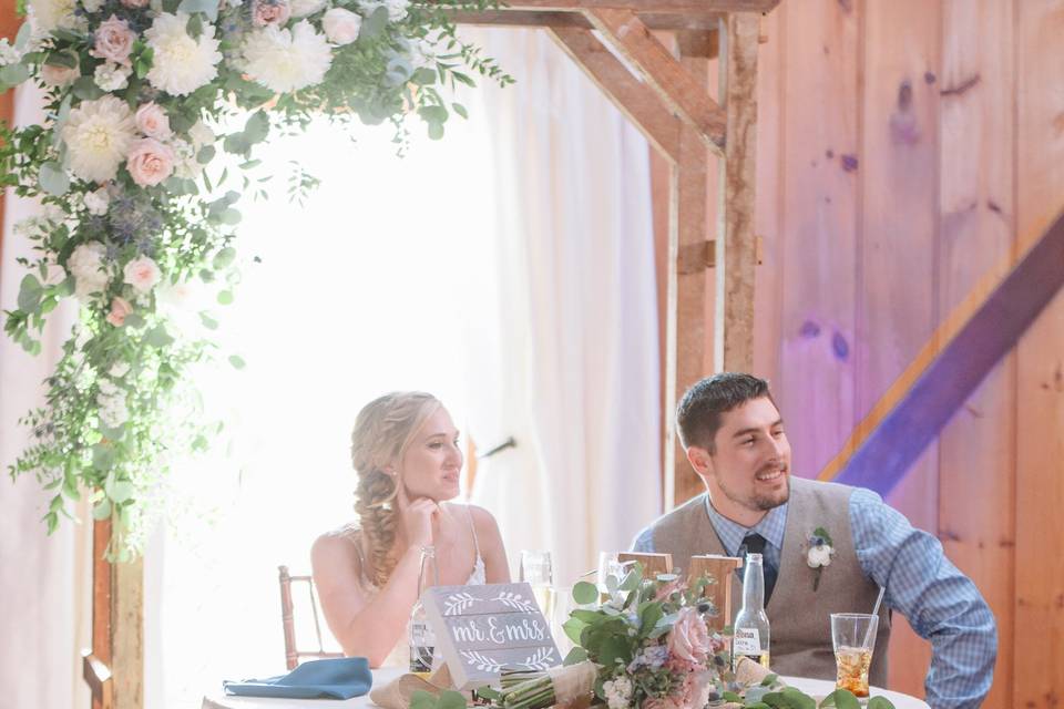 Reception in main barn