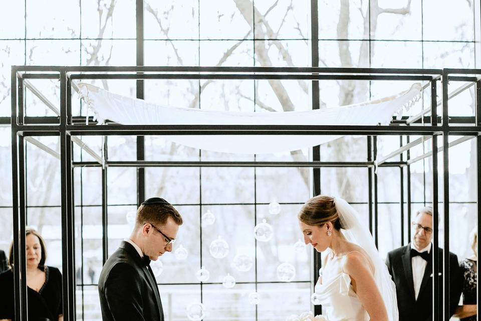 Rachel and Jon during the ceremony