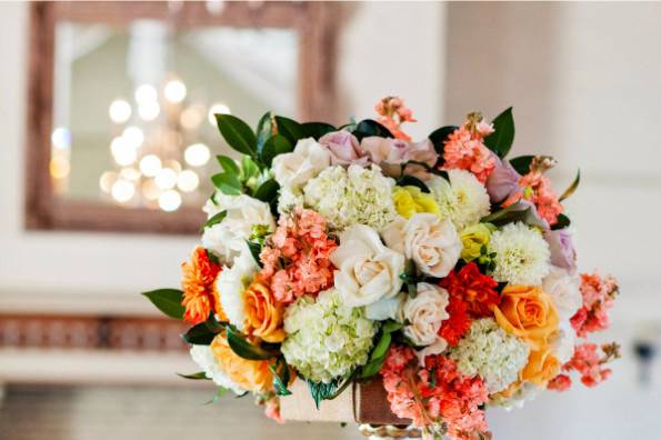 Table setup with centerpiece