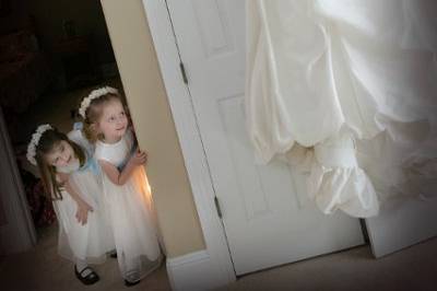 Flower Girls Peeking...Photo Credit:  Eric Dean