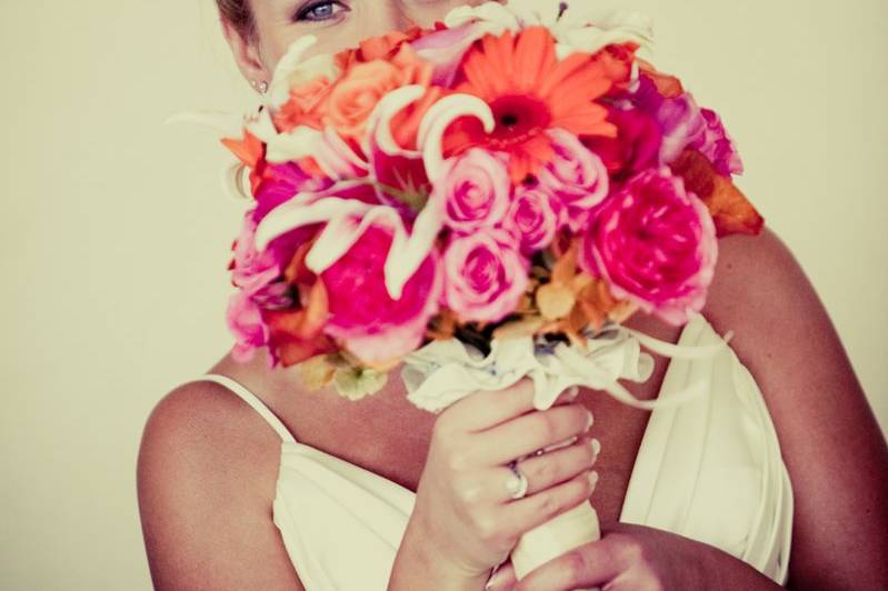 Bride holding her bouquet