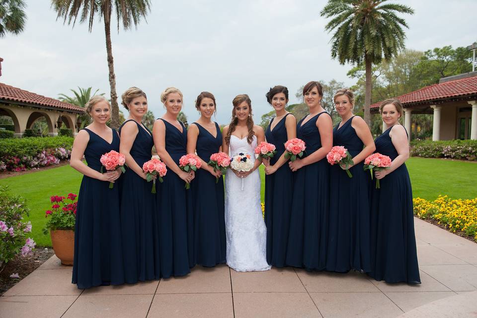 Bride and bridesmaids