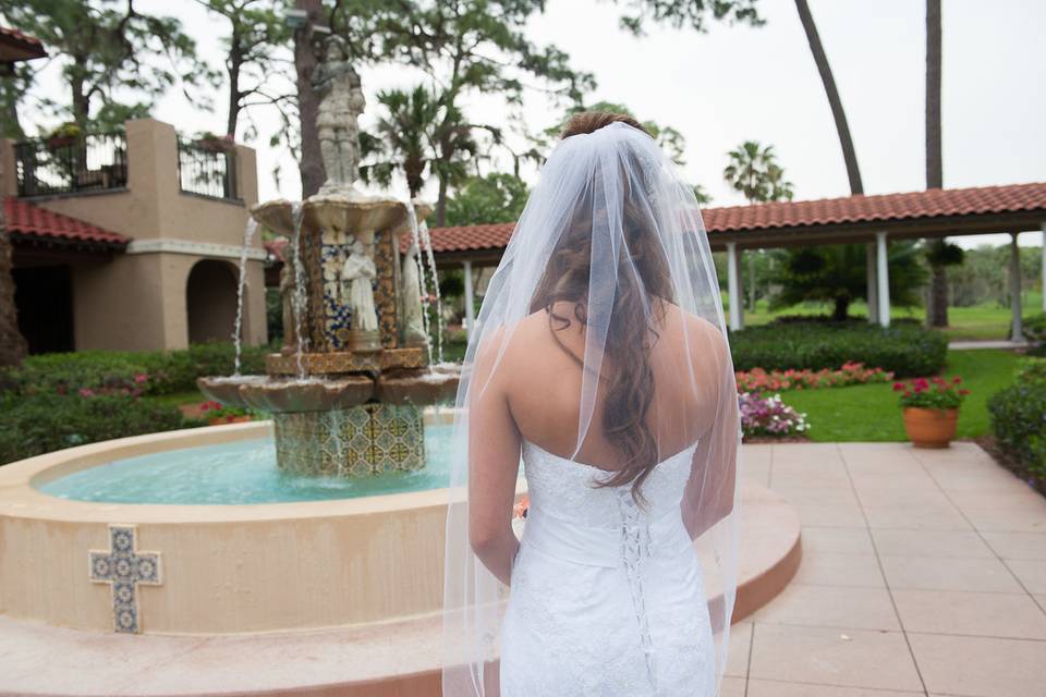 Bride in her wedding gown