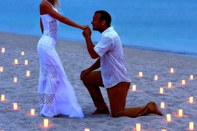 Happy couple on the beach