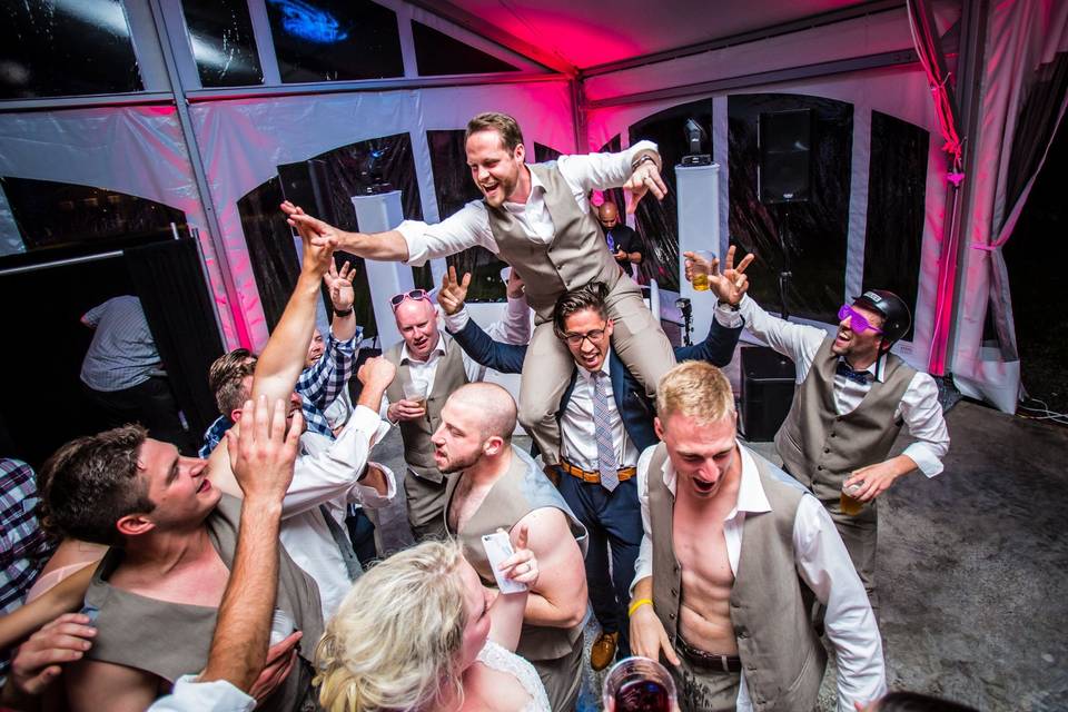 Partying at the reception - Korver Photography