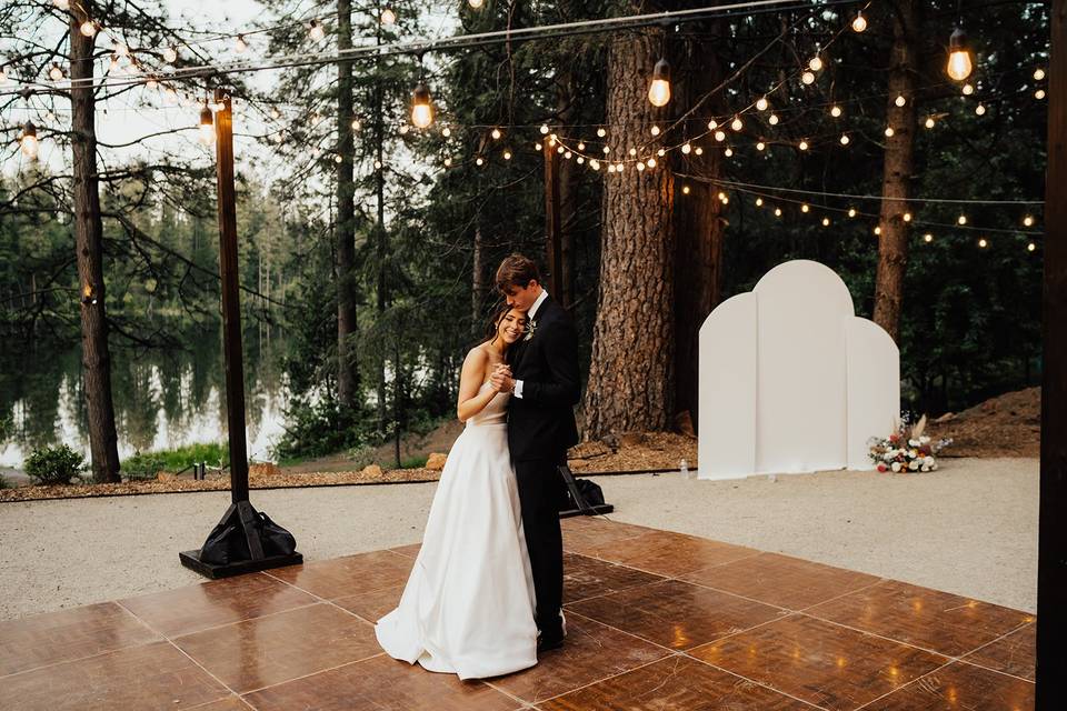 Bride and groom dance