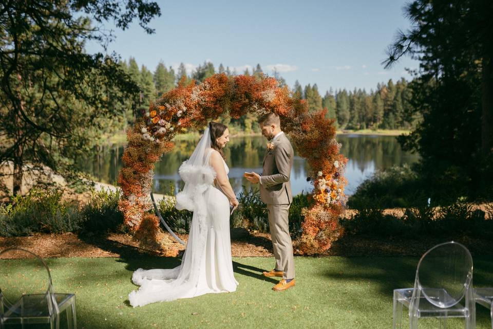 Lakeside wedding ceremony