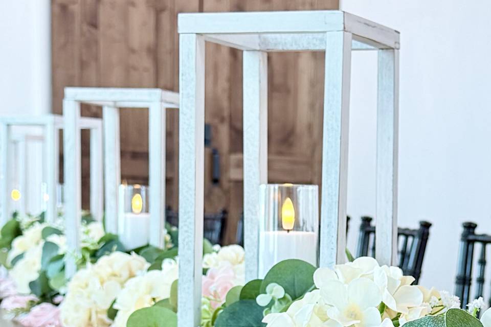 White Lanterns with Florals